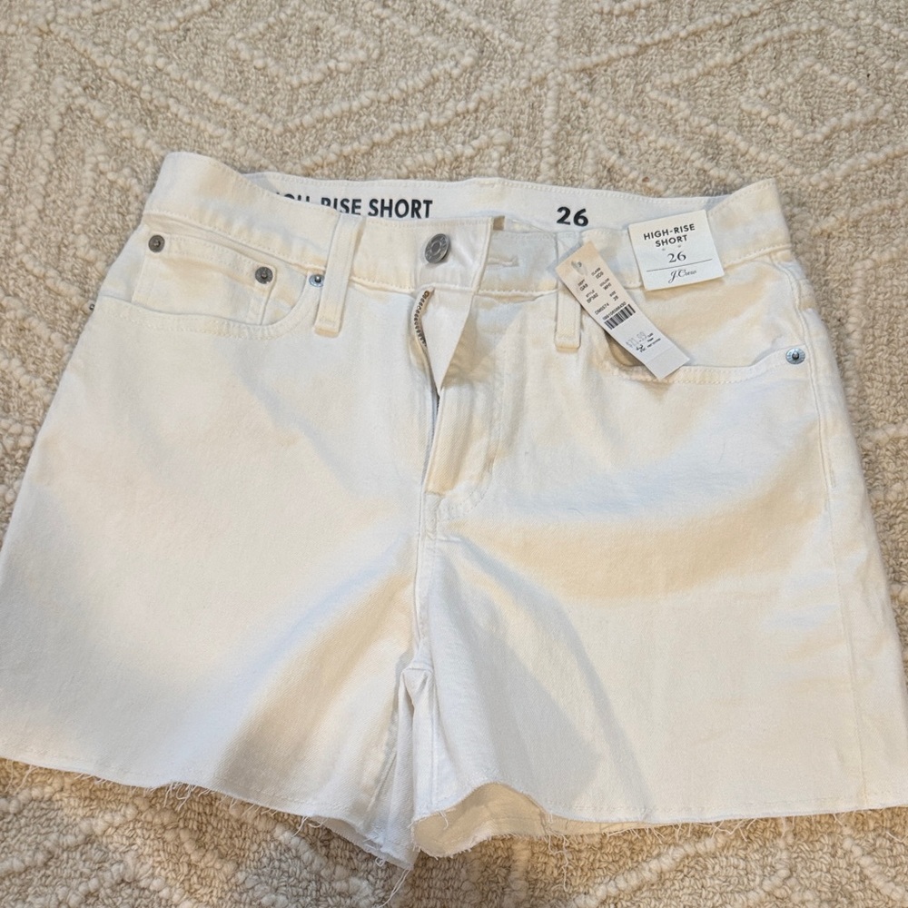 J. Crew High Waist White Shorts